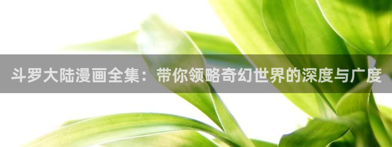 漫画歪歪韩漫：斗罗大陆漫画全集：带你领略奇幻世界的深度与广度